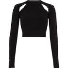 River Island Womens Knit Cut Out Studded Crop Top