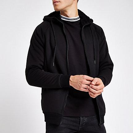 River Island Mens Only And Sons Teddy Zip Hoodie