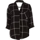 River Island Womens Window Check Cross Back Blouse