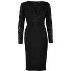 River Island Womens Lace Plunge Bodycon Dress