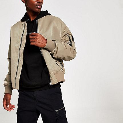 River Island Mens Zip Pocket Padded Bomber Jacket