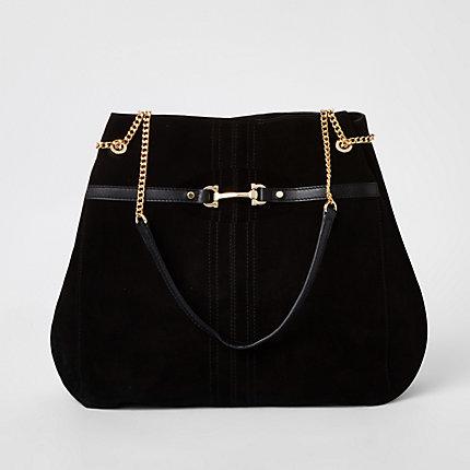 River Island Womens Suede Leather Snaffle Front Slouch Bag