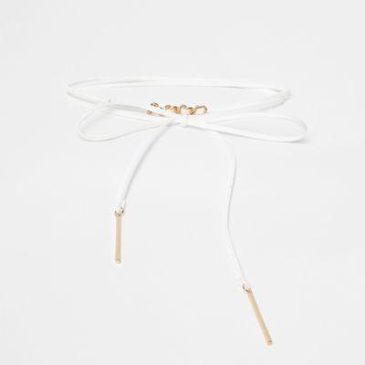 River Island Womens White Chain Front Bolo Choker