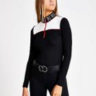 River Island Womens Colour Block Ri Zip Neck Top