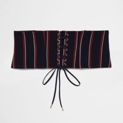 River Island Womens Stripe Wide Corset Belt