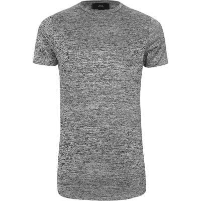 River Island Mens Marl Muscle Fit Longline T-shirt