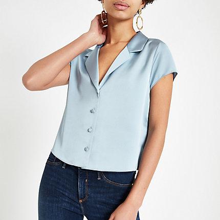 River Island Womens Satin Crop Shirt