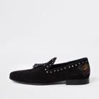 River Island Mens Studded Dragon Embroidered Loafer