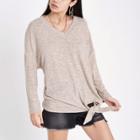 River Island Womens V Neck Knot Side Top