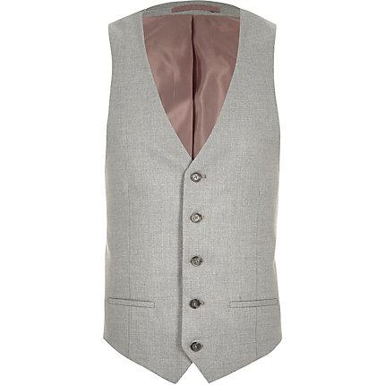 River Island Mens Textured Suit Vest