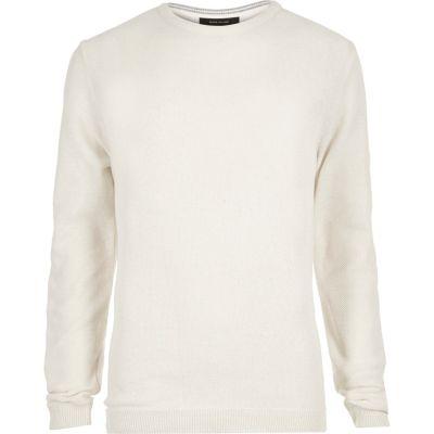 River Island Mens Textured Slim Fit Sweater
