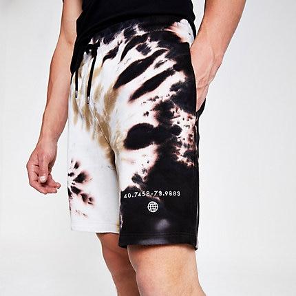 River Island Mens Tie Dye Slim Fit Jersey Shorts