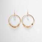 River Island Womens Gold Tone Half Hoop Disk Dangle Earrings