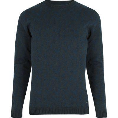 River Island Mensnavy Only & Sons Textured Crew Neck Jumper