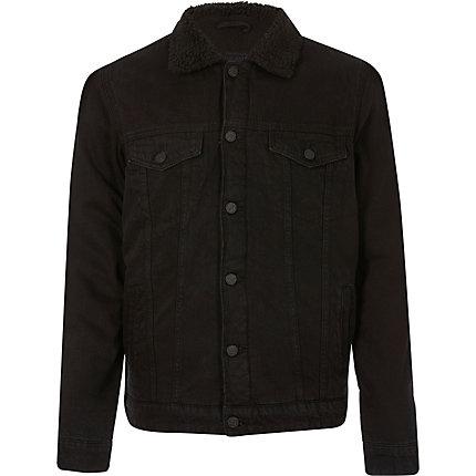 Mens Only And Sons Denim Borg Trim Jacket