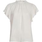 River Island Womens White High Neck Frill Sleeve Top