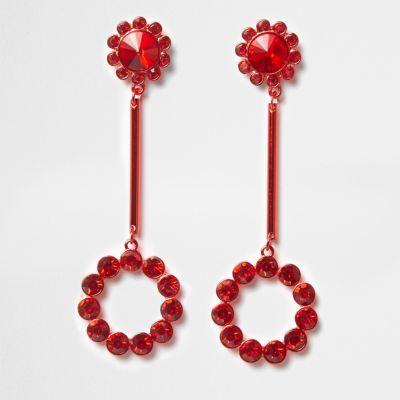 River Island Womens Cup Chain Circle Drop Earrings