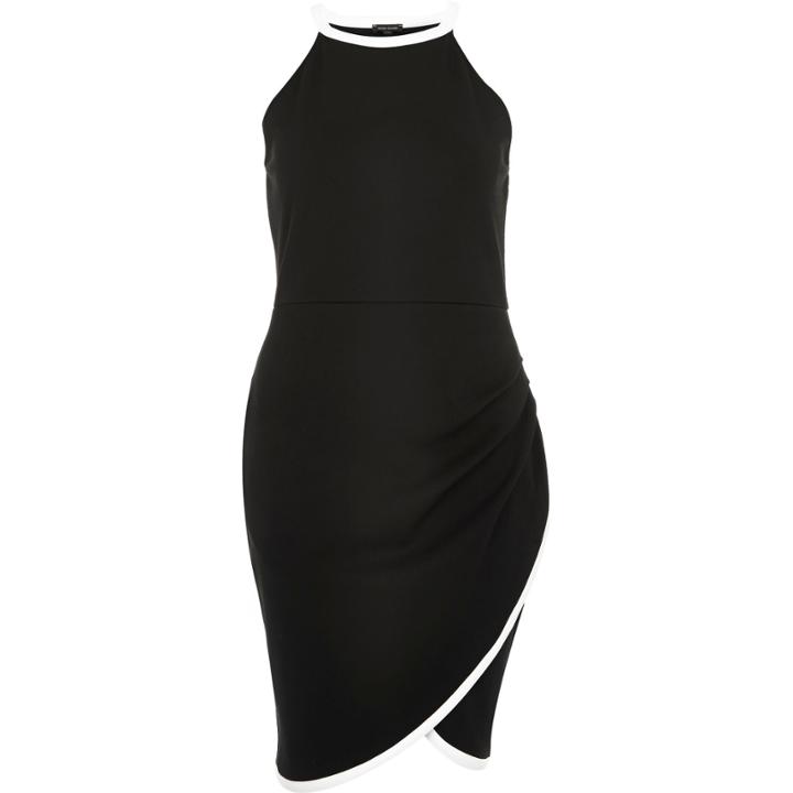 River Island Womens High Neck Bodycon Wrap Dress