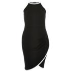 River Island Womens High Neck Bodycon Wrap Dress