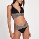 River Island Womens Metallic Elastic High Leg Bikini Bottom