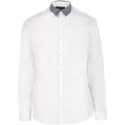 River Island Menswhite Colour Block Collar Slim Shirt