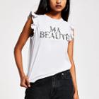 River Island Womens Petite 'ma Beaute' Embellished Tank Top
