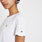 River Island Womens White Roll Sleeve Loose Fit T-shirt