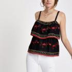 River Island Womens Tiered Embroidered Cami Top