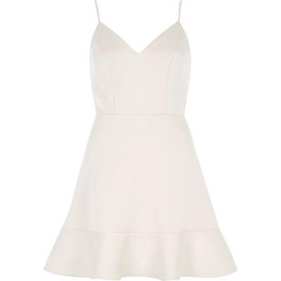River Island Womens White Cami Skater Dress