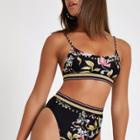River Island Womens Floral Print Studded Cami Bikini Top