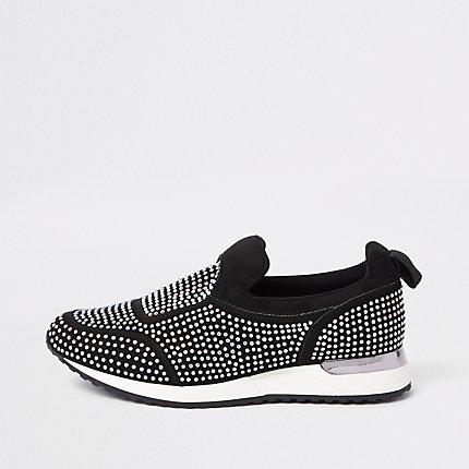 River Island Womens Sequin Heatseal Sneakers