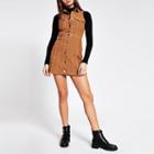 River Island Womens Corduroy Sleeveless Shirt Mini Dress