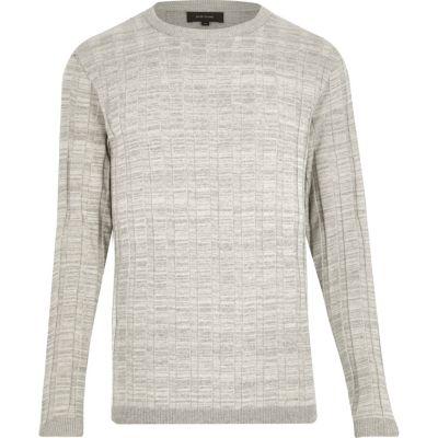 River Island Mens Wide Ribbed Slim Fit Sweater