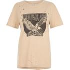 River Island Womens Nyc Print Distressed Rock T-shirt