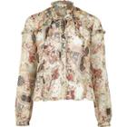 River Island Womens Print Blouse With Frill