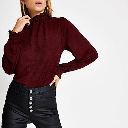 River Island Womens Shirred High Neck Top