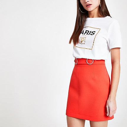River Island Womens Diamante Trim Mini Skirt