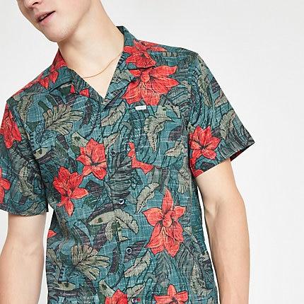 River Island Mens Pepe Jeans Floral Short Sleeve Shirt
