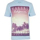 River Island Mensblue Malibu Print T-shirt