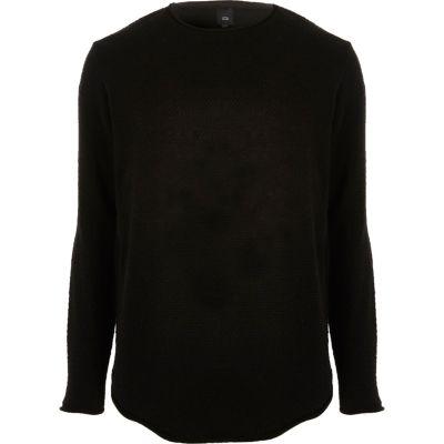 River Island Mens Textured Knit Rolled Slim Fit Sweater