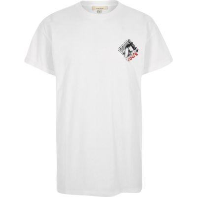 River Island Mens White 'undercover' Print Crew Neck T-shirt