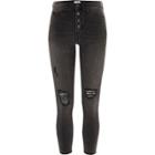 River Island Womens Petite Molly Studded Ripped Jegging