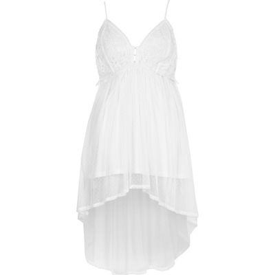 River Island Womens White Lace Longline Cami Top