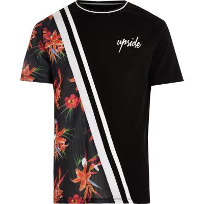 River Island Mens Mesh Spliced Floral Print T-shirt