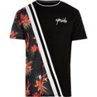 River Island Mens Mesh Spliced Floral Print T-shirt