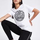 River Island Womens White 'la Moda' Print Fitted T-shirt