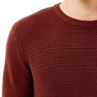 River Island Mens Rust Waffle Long Sleeve T-shirt