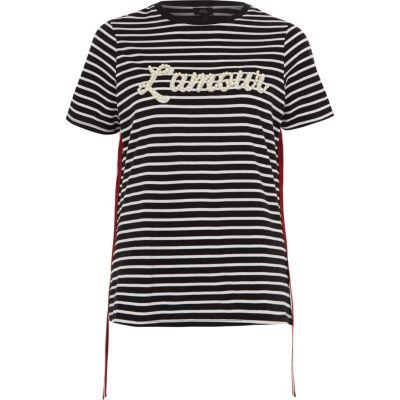 River Island Womens 'lamour' Stripe Print Side Tape T-shirt