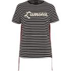 River Island Womens 'lamour' Stripe Print Side Tape T-shirt
