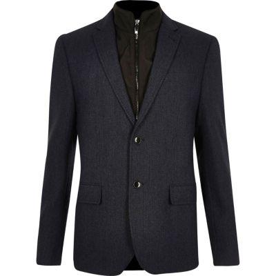 River Island Mens Insert Slim Fit Blazer
